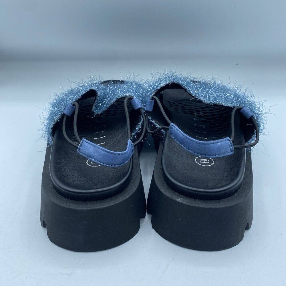 E8 Miista Noreen Blue Sandals Women 39 US 8.5 Platform Sparkly Tassels Boho NWOB - Picture 4 of 11